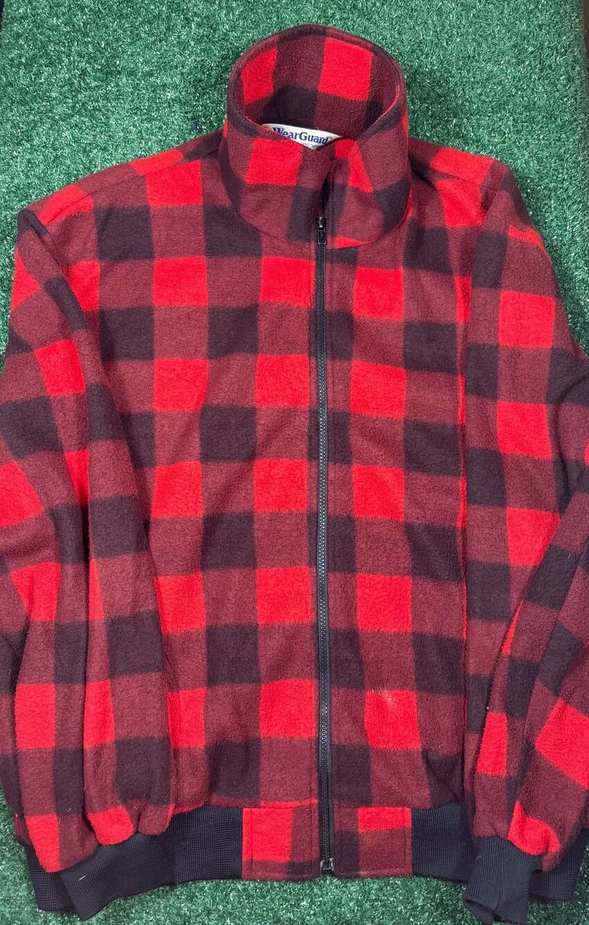 WearGuard Fleece Jacket Size XXL Red Black Buffalo Plaid Full Zip
